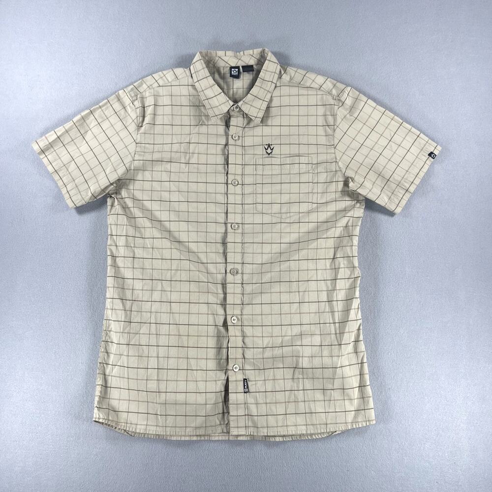 Rusty Short Sleeve Button Down Casual Shirt With Pocket Mens Size XL Tan